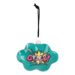 Anhänger Wolke „Cool“, Petrol, Glas, 11 Cm
