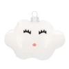 Anhänger Wolke, Weiß, Glas, 8 Cm
