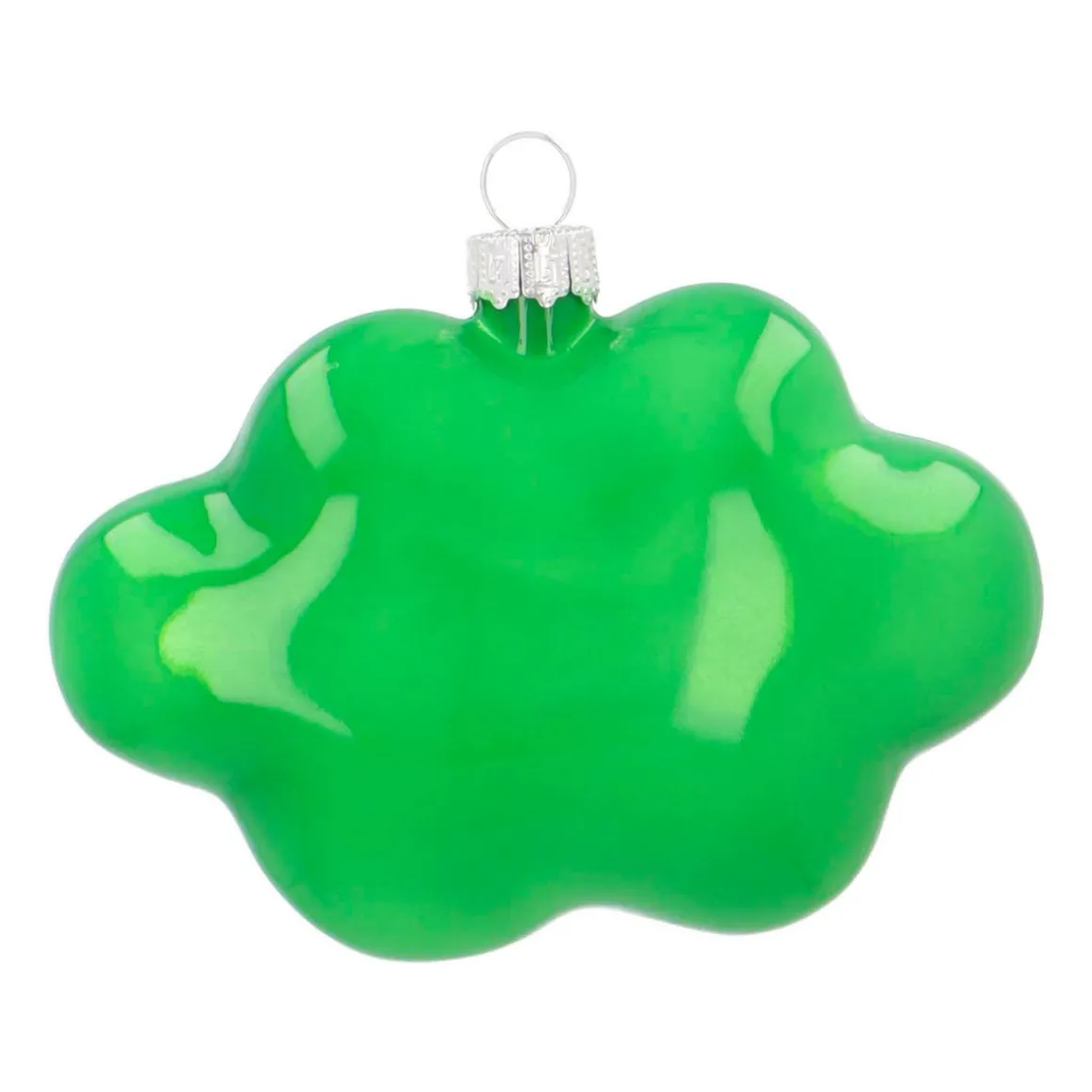 Anhänger Wolke 'Wow', Grün, Glas, 11 Cm