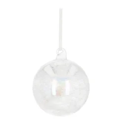 Außergewöhnliche Weihnachtskugel Drahtgeflecht, Transparent, Glas, 8 Cm
