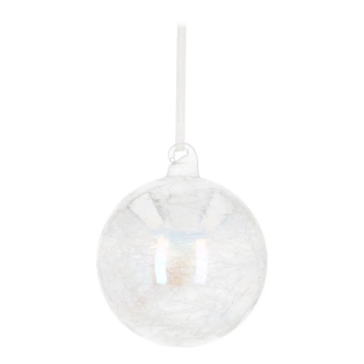 Außergewöhnliche Weihnachtskugel Drahtgeflecht, Transparent, Glas, 8 Cm