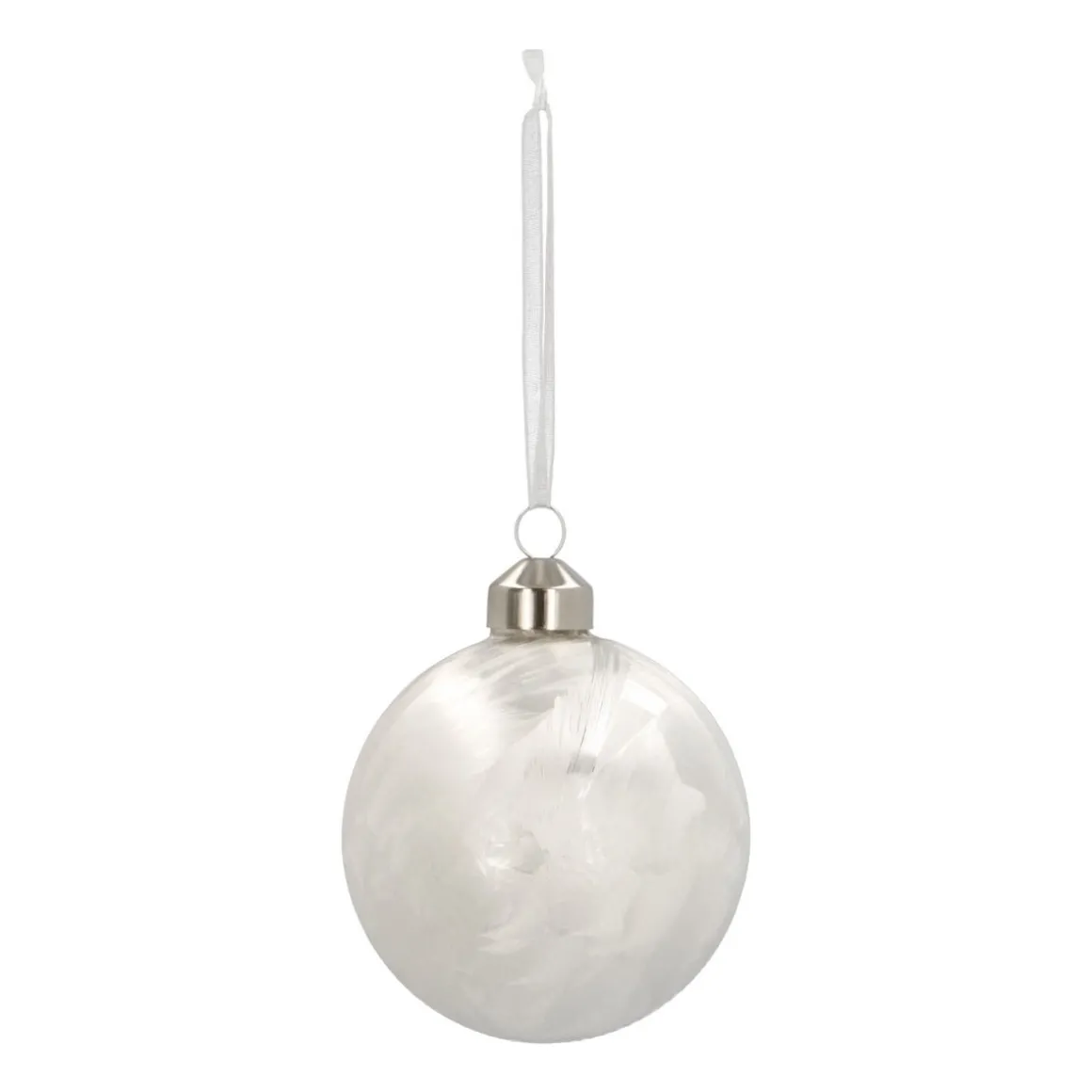 Außergewöhnliche Weihnachtskugel Eiseffekt, Weiß, Glas, 8 Cm