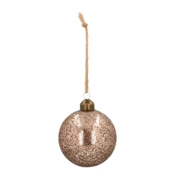 Besondere Weihnachtskugel Eisregen, Braun, Glas, 8 Cm