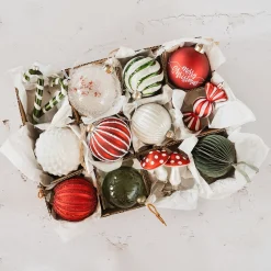 Besondere Weihnachtskugel „Merry Christmas“, Rot, Glas, 8 Cm