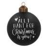 Besondere Weihnachtskugel „All I Want For Christmas“, Schwarz, Glas, 8 Cm