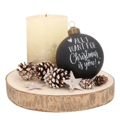 Besondere Weihnachtskugel „All I Want For Christmas“, Schwarz, Glas, 8 Cm