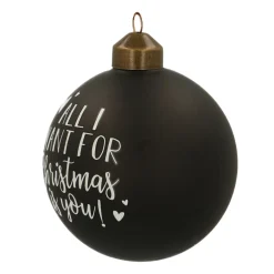 Besondere Weihnachtskugel „All I Want For Christmas“, Schwarz, Glas, 8 Cm