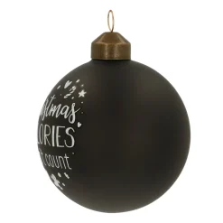Besondere Weihnachtskugel „Christmas Calories Don't Count“, Schwarz, Glas, 8 Cm