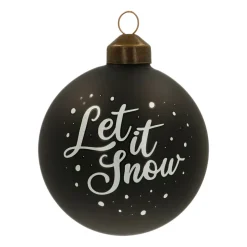 Besondere Weihnachtskugel „Let It Snow“, Schwarz, Glas, 8 Cm