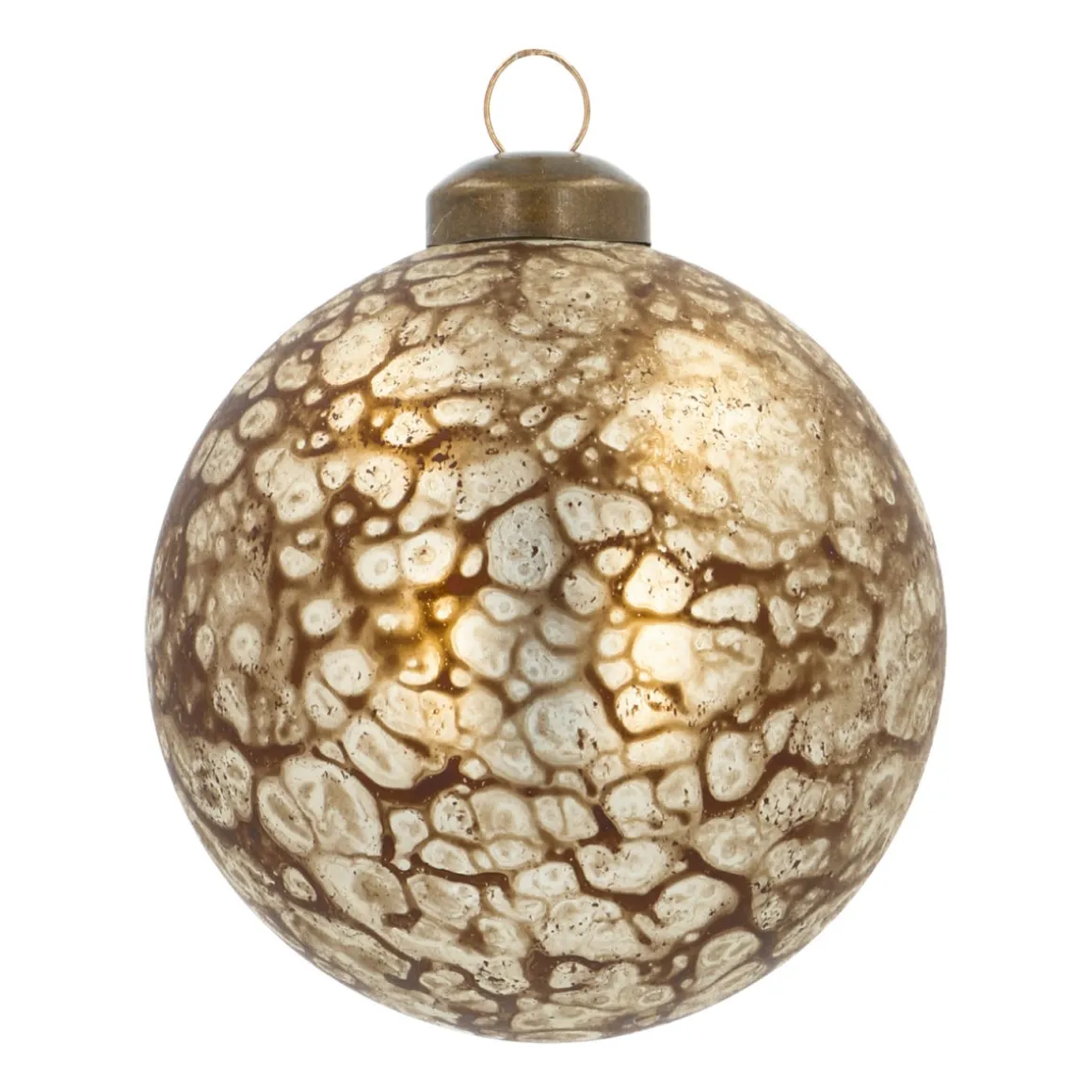 Besondere Weihnachtskugel Hydro Dipping, Bronze, Glas, 8 Cm