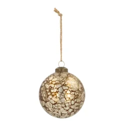 Besondere Weihnachtskugel Hydro Dipping, Bronze, Glas, 8 Cm