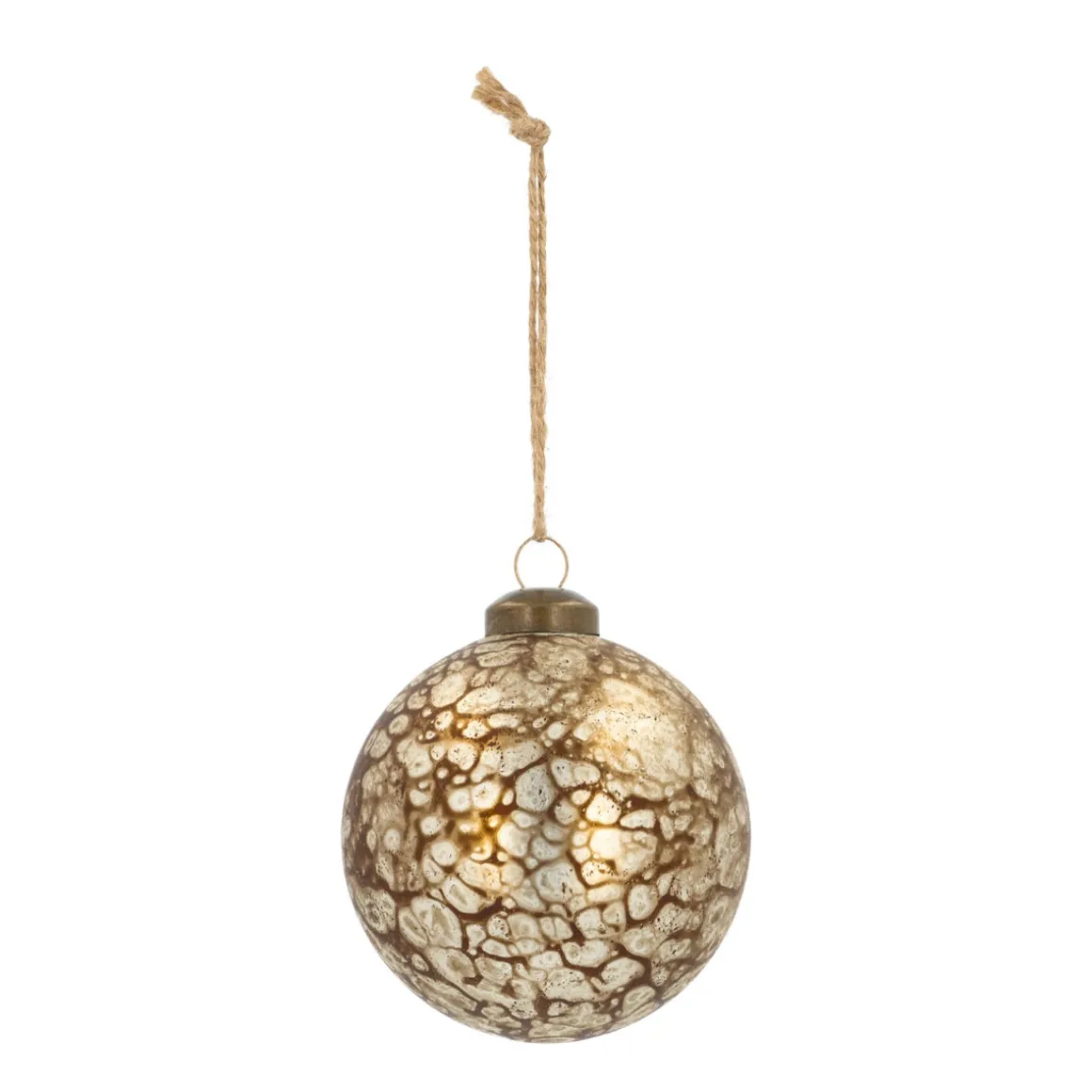 Besondere Weihnachtskugel Hydro Dipping, Bronze, Glas, 8 Cm