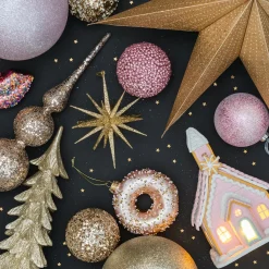 Besondere Weihnachtskugel Glitzer, Rosa, Glas, 8 Cm