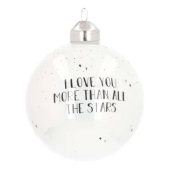 Besondere Weihnachtskugel „Love You More“, Weiß, Glas, 8 Cm
