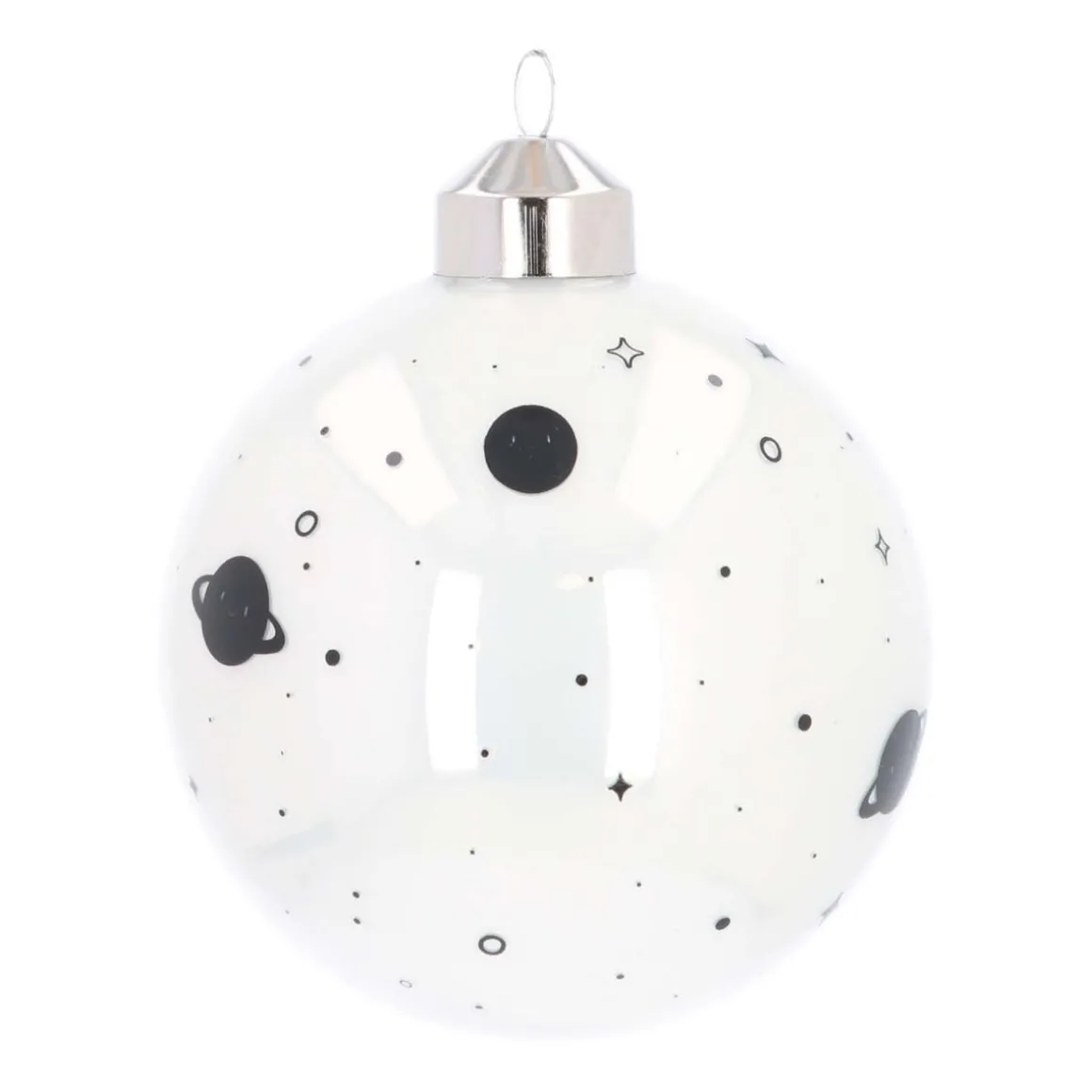 Besondere Weihnachtskugel „Love You To The Moon“, Weiß, Glas, 8 Cm