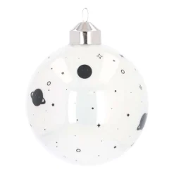 Besondere Weihnachtskugel „Love You To The Moon“, Weiß, Glas, 8 Cm