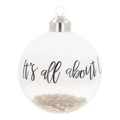 Besondere Weihnachtskugel „It's All About Christmas“, Transparent, Glas, 8 Cm