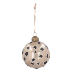 Besondere Weihnachtskugel Leoprint, Hellgold, Glas, 8 Cm