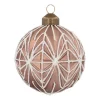 Besondere Weihnachtskugel Geometrisches Relief, Taupe, Glas, 8