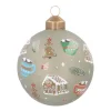 Besondere Weihnachtskugel Mit Weihnachtsmotiven, Cottage Green, Glas, 8 Cm