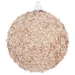 Bezaubernde Weihnachtskugel Perlen, Champagner, Kunststoff, 8 Cm