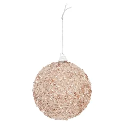 Bezaubernde Weihnachtskugel Perlen, Champagner, Kunststoff, 8 Cm