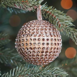 Bling-Bling Weihnachtskugel Gold, Kunststoff, 7,5 Cm