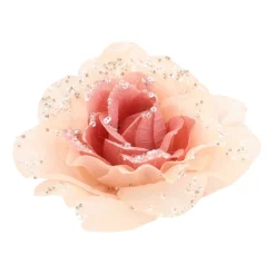 Blume Mit Clip Altrosa, Aus Kunststoff, 12 Cm