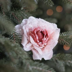 Blume Mit Clip Altrosa, Aus Kunststoff, 12 Cm