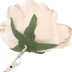 Blume Mit Clip Taupe, Aus Kunststoff, 12 Cm