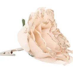 Blume Mit Clip Taupe, Aus Kunststoff, 12 Cm