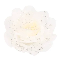 Blume Mit Clip Weiß, Aus Kunststoff, 12 Cm