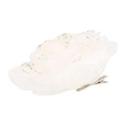 Blume Mit Clip Weiß, Aus Kunststoff, 12 Cm