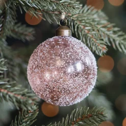 Braune Weihnachtskugel Mit Handgefertigten Kristalmuster