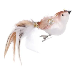 Brauner Vogel Mit Klammer Für Einen Verzauberten Weihnachtsbaum