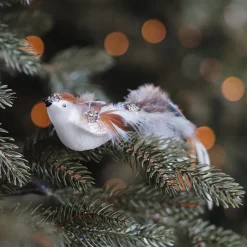 Brauner Vogel Mit Klammer Für Einen Verzauberten Weihnachtsbaum