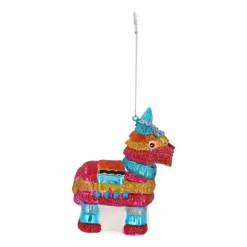 Bunte Und Verspielte Piñata-Weihnachtshänger Aus Glas