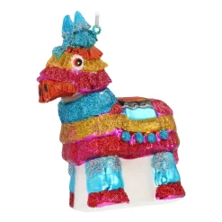 Bunte Und Verspielte Piñata-Weihnachtshänger Aus Glas