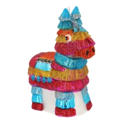 Bunte Und Verspielte Piñata-Weihnachtshänger Aus Glas