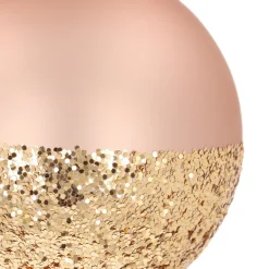 Champagnerfarbene Weihnachtskugel Mit Glitzer-Dip