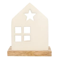 Charmantes Weißes Häuschen Mit Teelichthalter