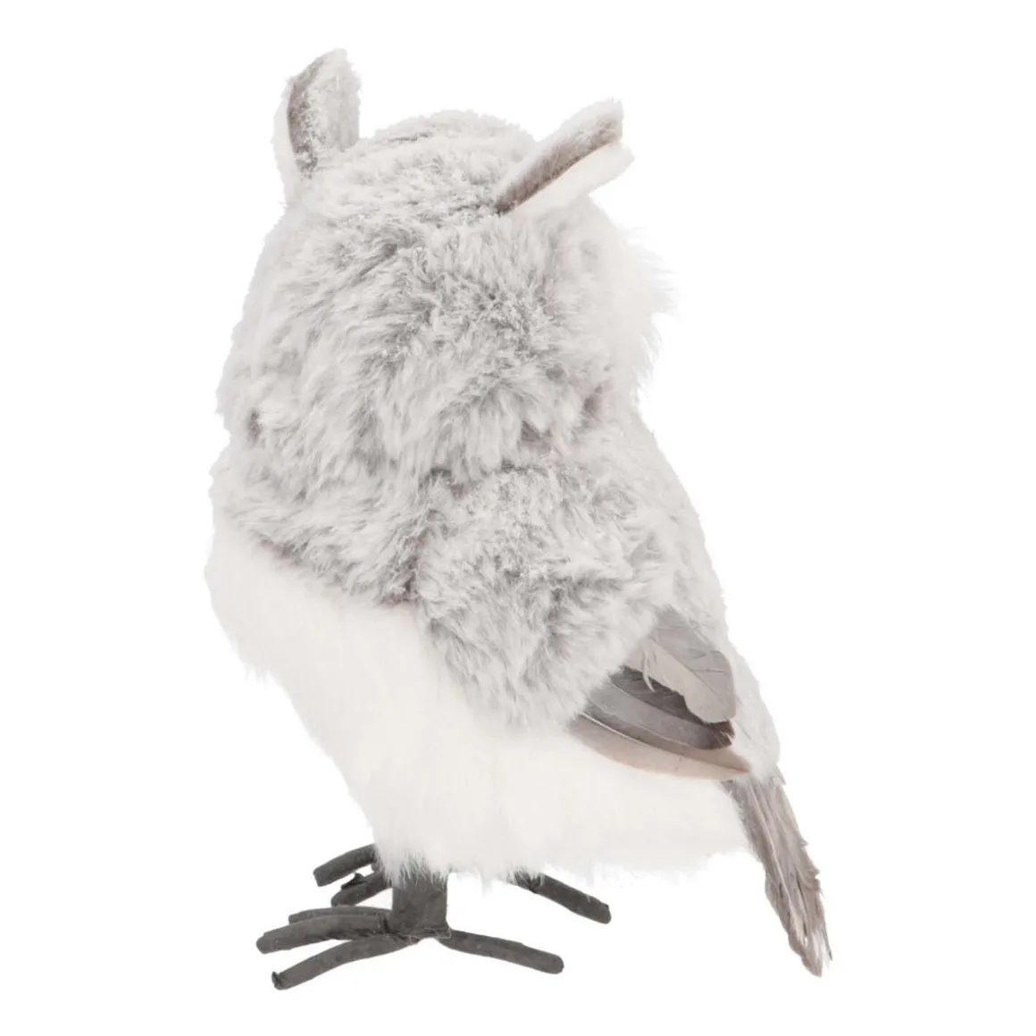 Christbaumschmuck Eule, Stehend, Grau-weiß, 23 Cm