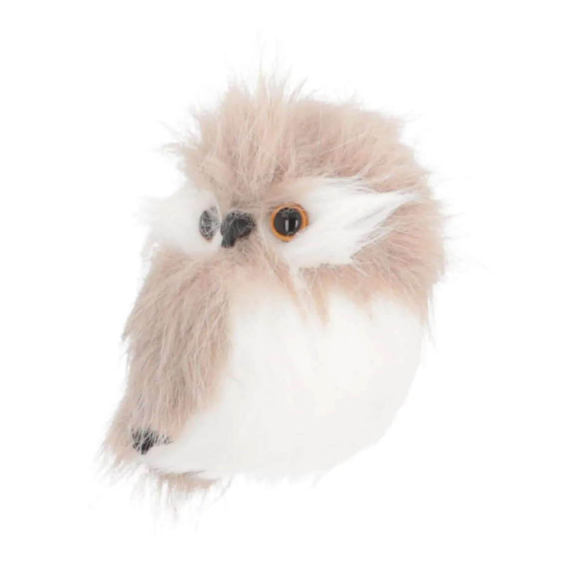 Christbaumschmuck Eule, Stehend, Braun-weiß, 9 Cm