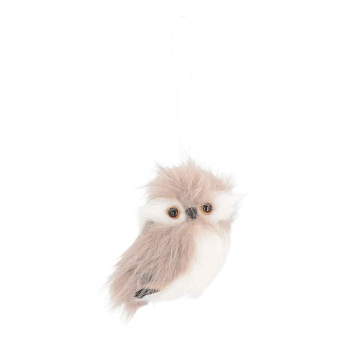 Christbaumschmuck Eule, Stehend, Braun-weiß, 9 Cm