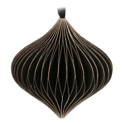Christbaumschmuck Papier Zwiebelform, Schwarz, 8 Cm