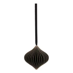 Christbaumschmuck Papier Zwiebelform, Schwarz, 8 Cm