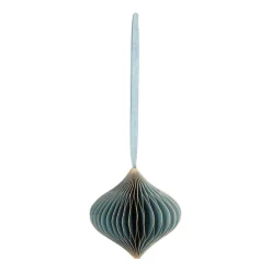 Christbaumschmuck Papier Zwiebelform, Blau, 8 Cm