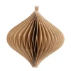 Christbaumschmuck Papier Zwiebelform, Taupe, 8 Cm