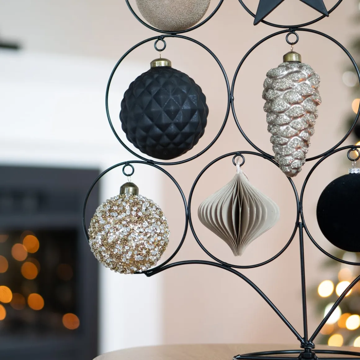 Christbaumschmuck Papier Zwiebelform, Taupe, 8 Cm