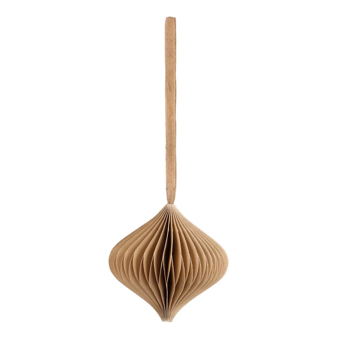 Christbaumschmuck Papier Zwiebelform, Taupe, 8 Cm